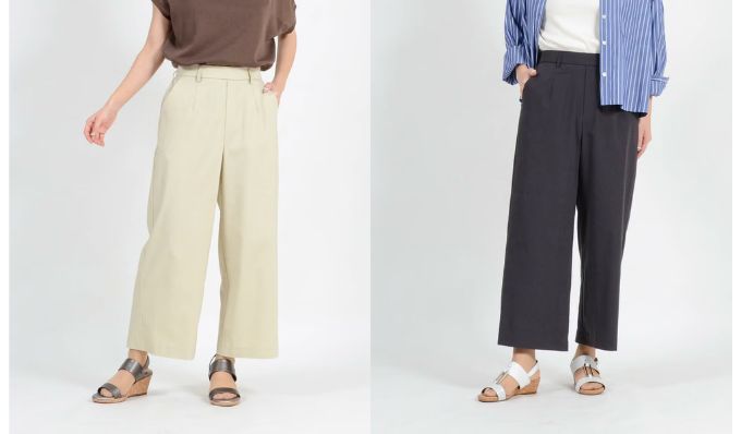 麻涼みワイドパンツ　股下58㎝